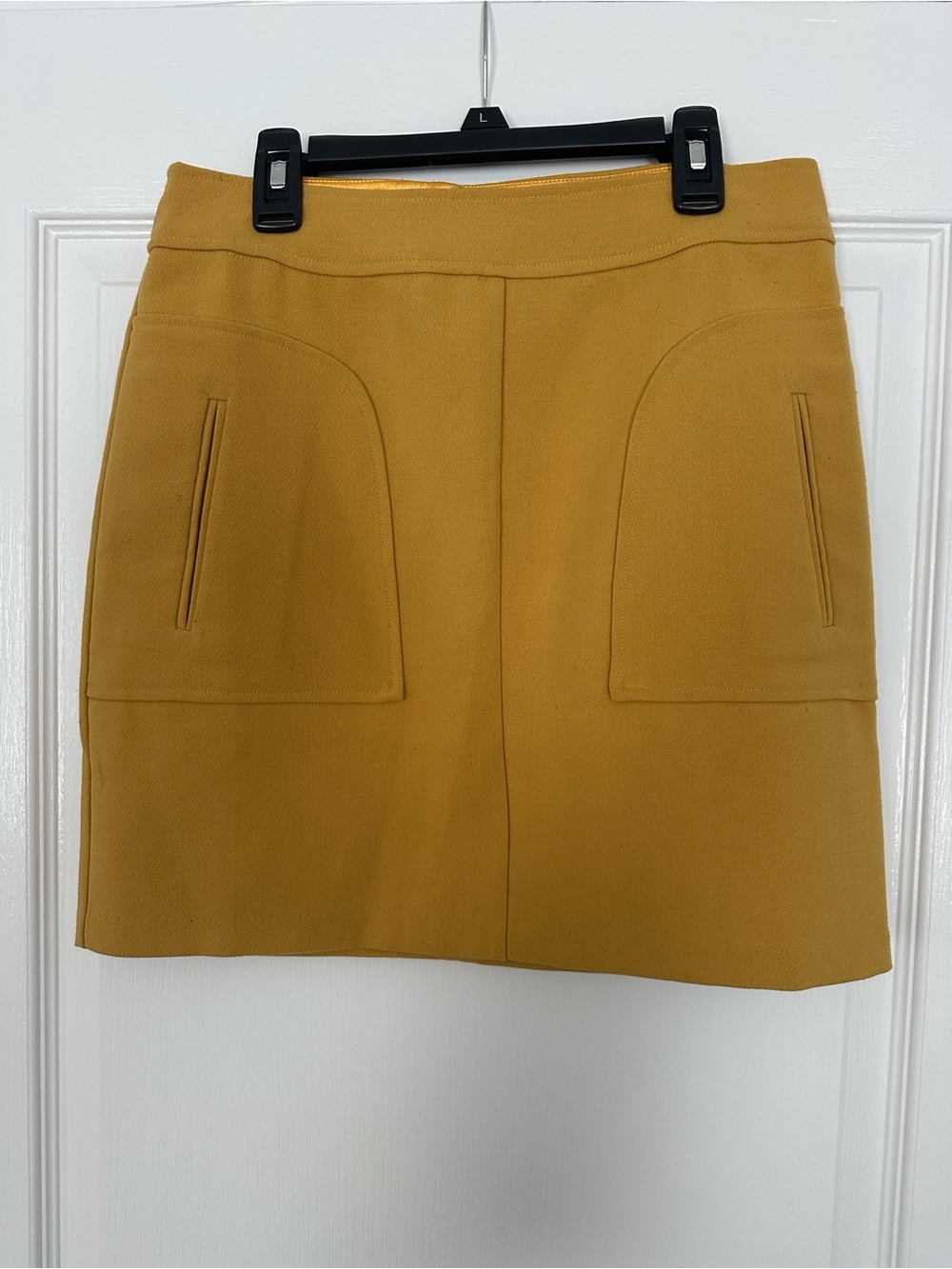 Alythea Size M Boho Yellow Mini Skirt Retro Patch Stitched Pockets